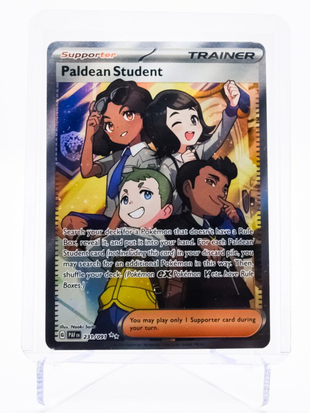 Pokemon Card Paldean Student 231/091 Ultra Rare Holo Paldean Fates NM